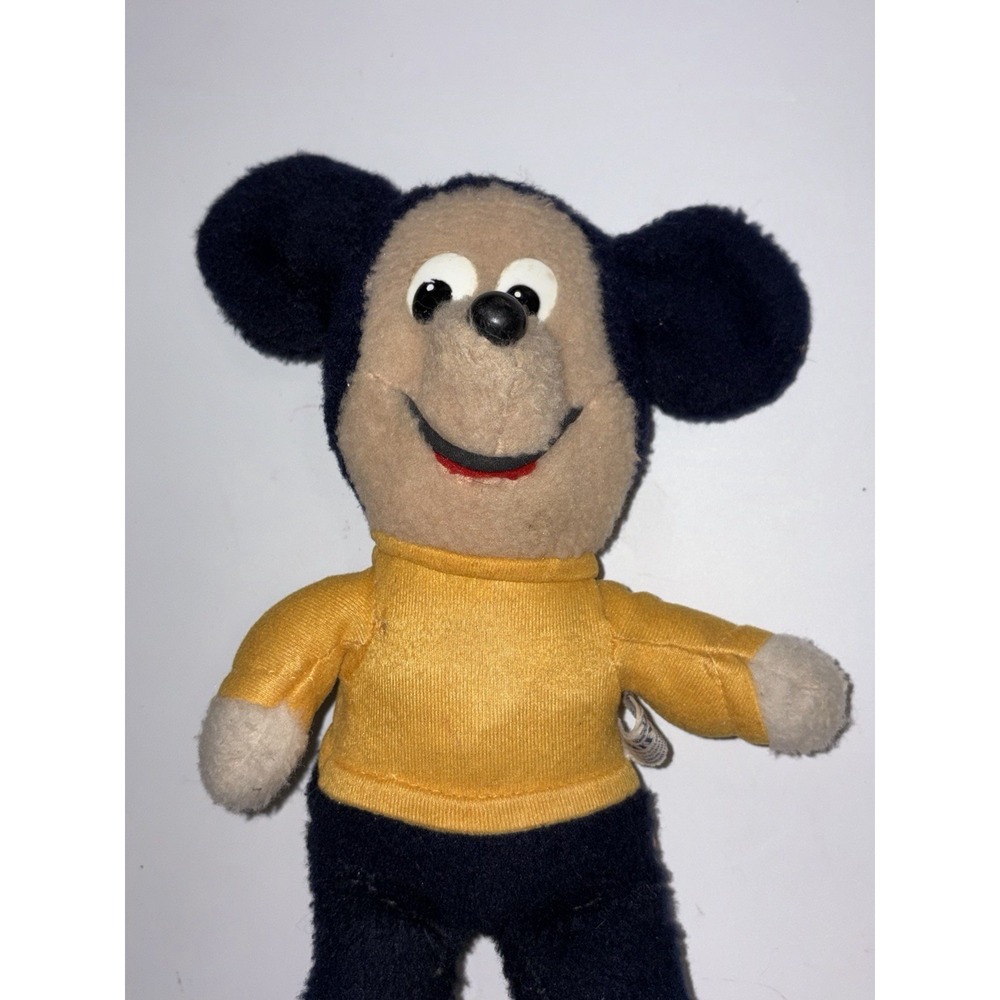 VTG 60s 70s Disney Plush Mickey Mouse Knickerbocker Stuffy Toy Music Box Works